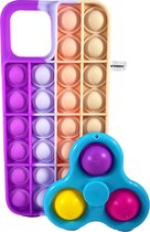 Ultrasativa Apple iPhone 12Pro Max Pop It Hoesje -Spinner -PurpleDream