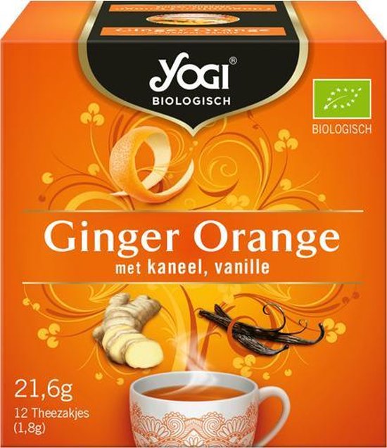 8x Yogi tea Ginger Orange Biologisch 12 stuks - NL-BIO-01