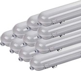 Waterdichte LED Batten IP65 120CM 40W 120 ° met Detector (10 stuks) - - Blanc Froid 6000k - 8000k