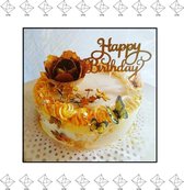 EPIN | Taart Topper | Cake Topper | Happy Birthday | Goud | Glitter