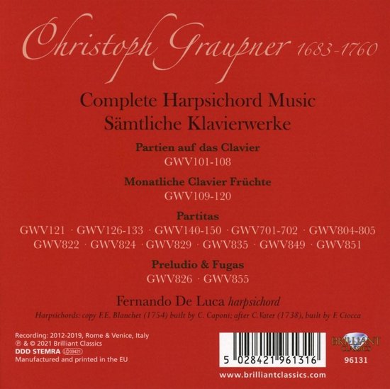 Graupner: Complete Harpsichord Music