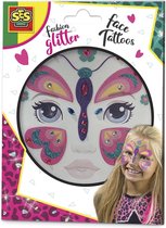 Fashion glitter gezicht tattoos - Vlinder