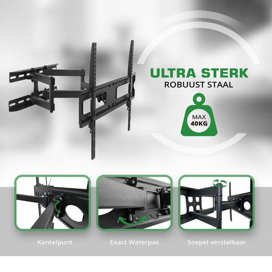 BELIFE - Universele TV Muurbeugel - 37-70 Inch - Draaibaar en kantelbaar