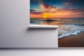 Zelfklevend foto behang / muursticker 450x260cm Zonsondergang op het strand