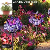 ✿BrenLux® Tuinbloemen op zonne-energie - Solar bloem - 2 stuks lantaarn bloemen - Tuinverlichting - Tuindecoratie - Waterproof verlichting bloemen 2 stuks - 50cm hoog - Lantaarn voor buiten