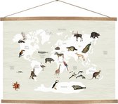 Art for the Home - Hanging Poster - World Map Animals - 70x100