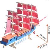 Houten modelbouwpakket - European sailing ship - schip - 42.9 x 13.5 x 26.7 cm