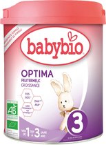 Babybio Optima 3 - Flesvoeding - Bio peutermelk met bifidus en galacto - 800gram - Vanaf 10 mnd
