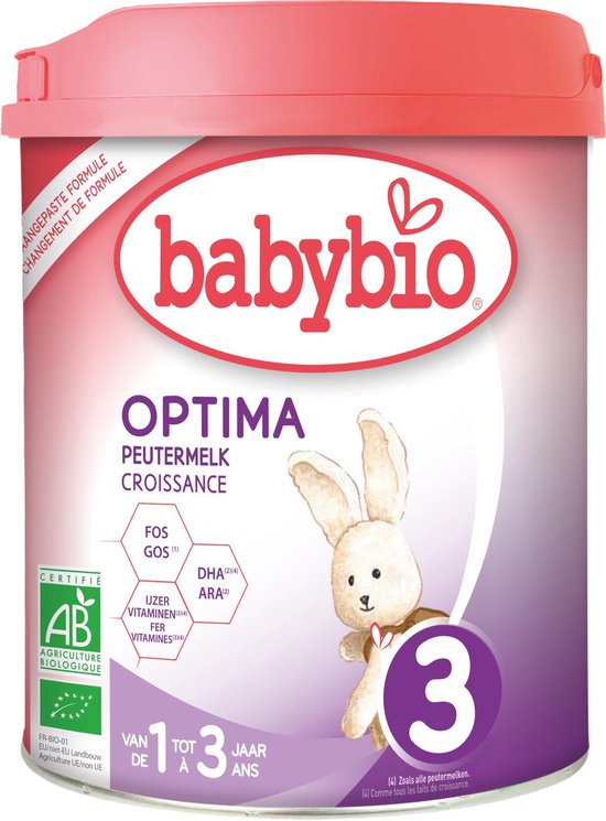 Babybio Optima 3 – Lait infantile bio au bifidus et  galacto-oligosaccharides – De 1 à