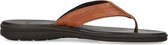 Manfield - Heren - Cognac leren slippers - Maat 43