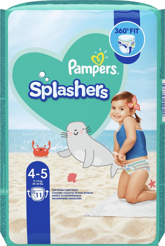 Pampers Splashers - Maat 4-5 (9 - 15kg) - Voordeelverpakking 8 x 11 Wegwerpbare Zwemluiers - Pampers