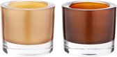 Theelichthouder - Waxinelichthouder Set - 2 stuks - Koper Goud - 7x6cm