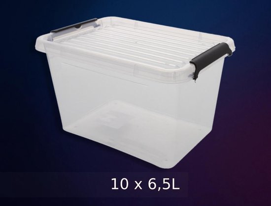 10 Stuks Transparant Opbergbox 6.5L - 20x29x18cm | bol.com