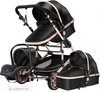 foto van Magic® Luxe Baby Buggy 3 in 1 | Baby Wagen | Kinderwagen met stoel en wieg | Hoge Kwaliteit | Zwart
