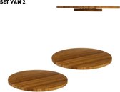 2x Bamboe draaiplateau - Draaischijf - Roterende schijf - 360 graden - Multifunctioneel
