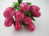 boeket van 9 houten tulpen roze