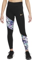 Nike Nike One Tight Sportlegging - Maat 158  - Meisjes - zwart - paars - wit