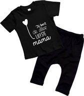 Babyset - Jij bent de allerliefste mama - Maat 62/68 - 3 - 6 maanden - Zwart