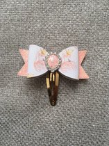 Klik Klak Haarspeldjes - Haarknipjes Meisje - Haarclip Strik Kind - Haaraccessoires - Peach Pink - Flamingo