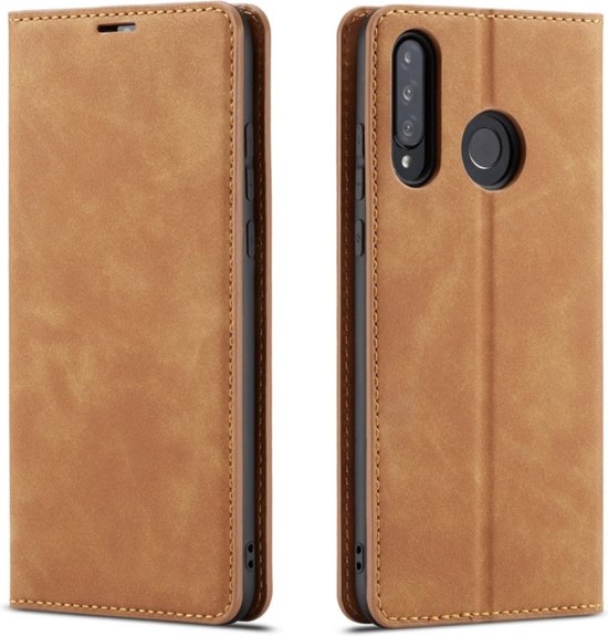 Bookcase Huawei P30 Lite | Marron | Porte-cartes | Étui portefeuille