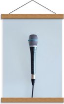 Schoolplaat – Microfoon aan Draad - 30x40cm Foto op Textielposter (Wanddecoratie op Schoolplaat)