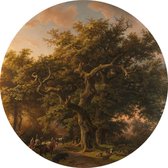Bosgezicht, Barend Cornelis Koekkoek - Foto op Behangcirkel - ⌀ 150 cm