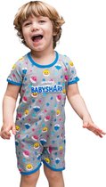 Baby Shark - baby /peuter -  kraamcadeau - zomerpakje - Jersey katoen  - grijs - maat 74/80 (12-18mnd)