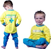Fun2wear - Ambulance - kinder - pyjama - geel - maat 98