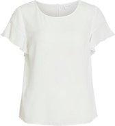 Vila T-shirt Vilucy S/s Flounce Top - Noos 14045675 Snow White Dames Maat - L