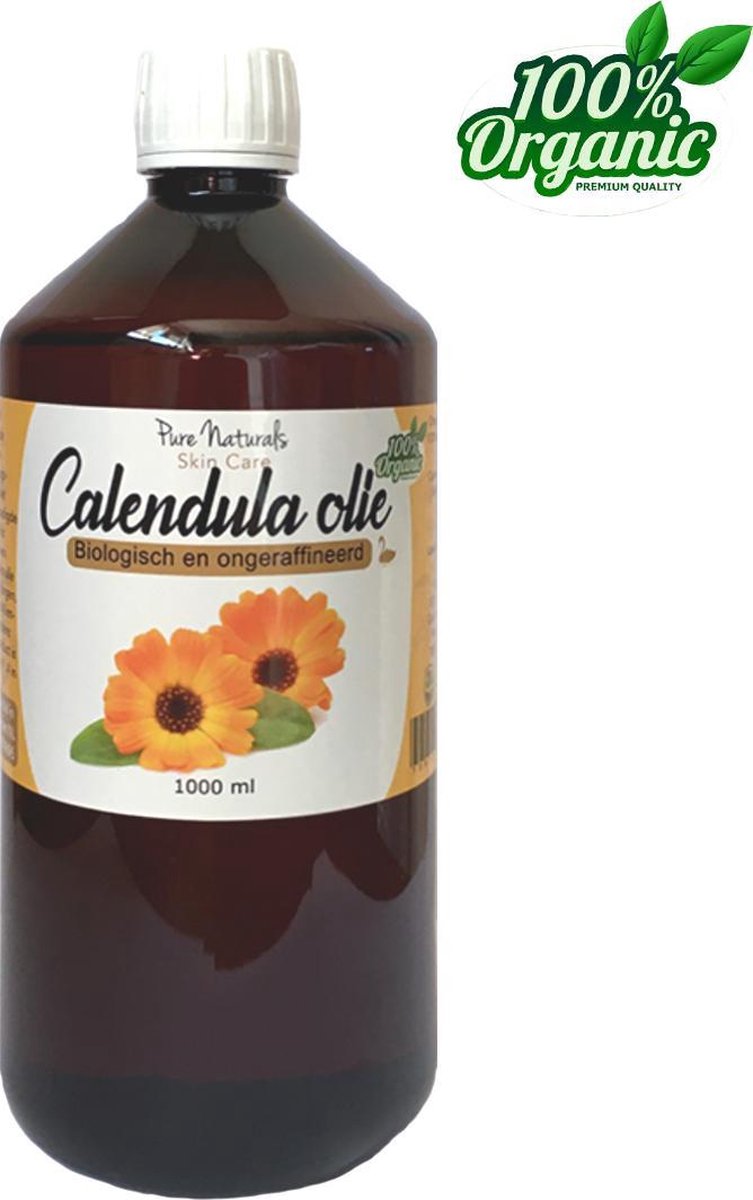 Goedkoopste Calendula olie 1000 ml - Biologisch - 100 puur - Huid olie - Pure Naturals