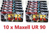 10 x MAXELL UR-90 Cassette Tape position normale - Idéal pour tous les besoins d'enregistrement / Cassette Blanco scellée / Platine à cassettes / Walkman.