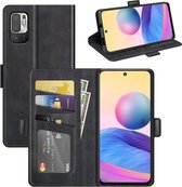 Xiaomi Redmi Note 10 5G hoesje - MobyDefend Luxe Wallet Book Case (Sluiting Zijkant) - Zwart - GSM Hoesje - Telefoonhoesje Geschikt Voor: Xiaomi Redmi Note 10 5G