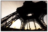 Detail van de Eiffeltoren op een zomeravond in Parijs - Foto op Akoestisch paneel - 225 x 150 cm