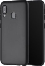 Siliconen back cover case - Geschikt voor Samsung Galaxy A40 - TPU hoesje zwart