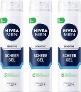 Gel à raser NIVEA Men Sensitive - Pack économique 3 x 200 ml
