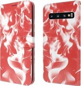 Voor Samsung Galaxy S10 Cloud Fog Pattern Horizontal Flip Leather Case met Houder & Card Slot & Wallet (Rood)