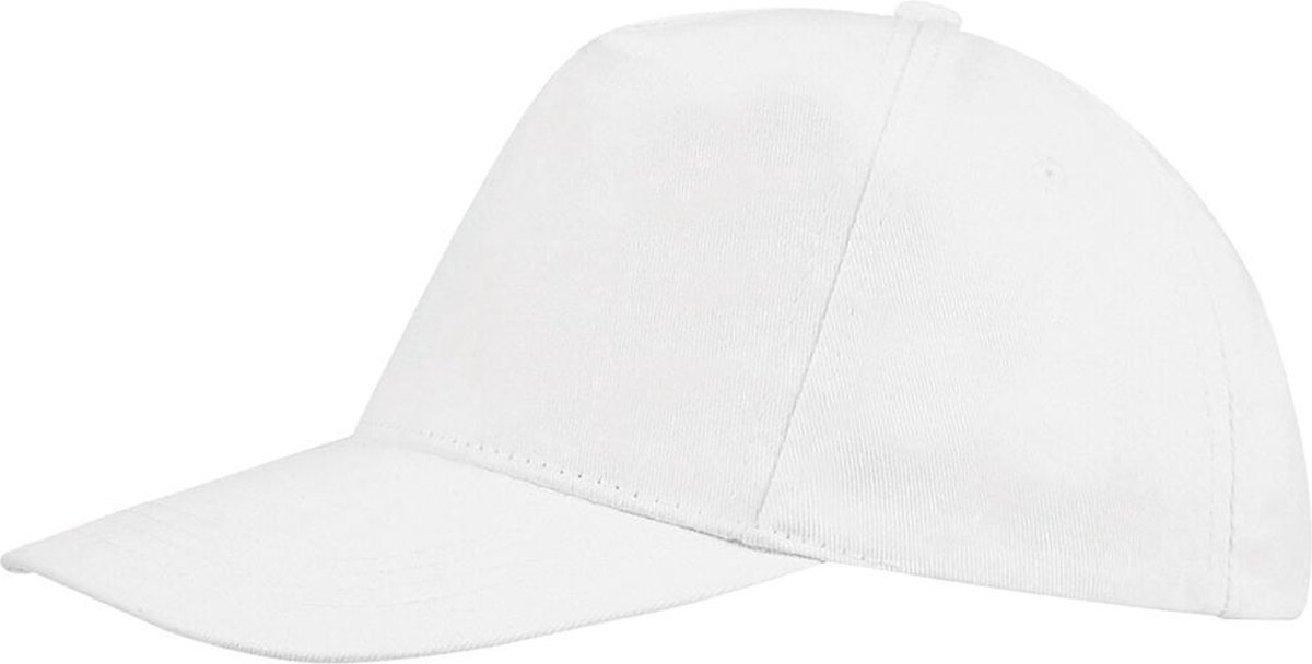 SOLS Unisex Buzz 5 Panel Baseball Cap (Wit)