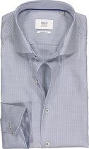 ETERNA 1863 modern fit premium overhemd - 2-ply structuur heren overhemd - blauw met wit pied de poule - Strijkvrij - Boordmaat: 43