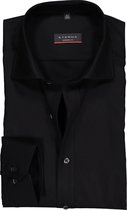 ETERNA modern fit overhemd - mouwlengte 7 - poplin heren overhemd - zwart - Strijkvrij - Boordmaat: 46