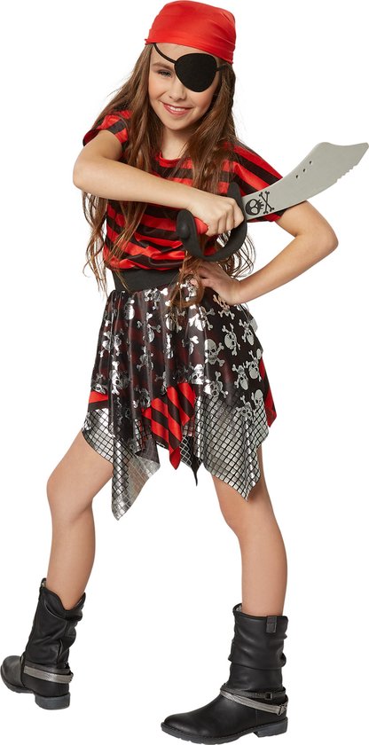 dressforfun - Meisjeskostuum kleine zeeroofster 152 (11-12y) - verkleedkleding kostuum halloween verkleden feestkleding carnavalskleding carnaval feestkledij partykleding - 301756