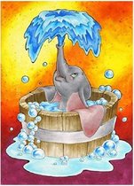 Dombo in Bad - Olifant - Disney - Diamond Painting - 20x20cm - Complete Set - Inclusief Tools - Stipco