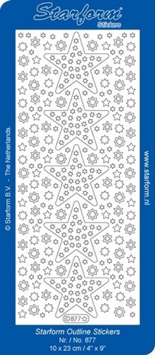 Starform Stickers Christmas Stars 1 - zilver - 0877.002 - 10X23CM