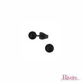 4mm oorbellen bolletjes - zwart - roestvrij staal - Rivers-sieraden - stainless steel - studs - oorbellen studs – zwartkleurige oorbellen - rvs