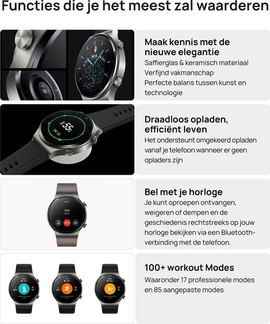 Huawei Watch GT 2 Pro - Smartwatch - 46 mm - 2 weken batterijduur - Zwart - Huawei