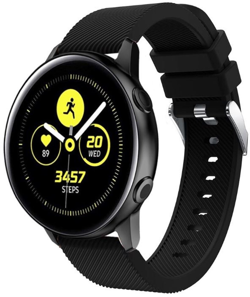 Strap-it Samsung Galaxy Watch Active silicone band - zwart