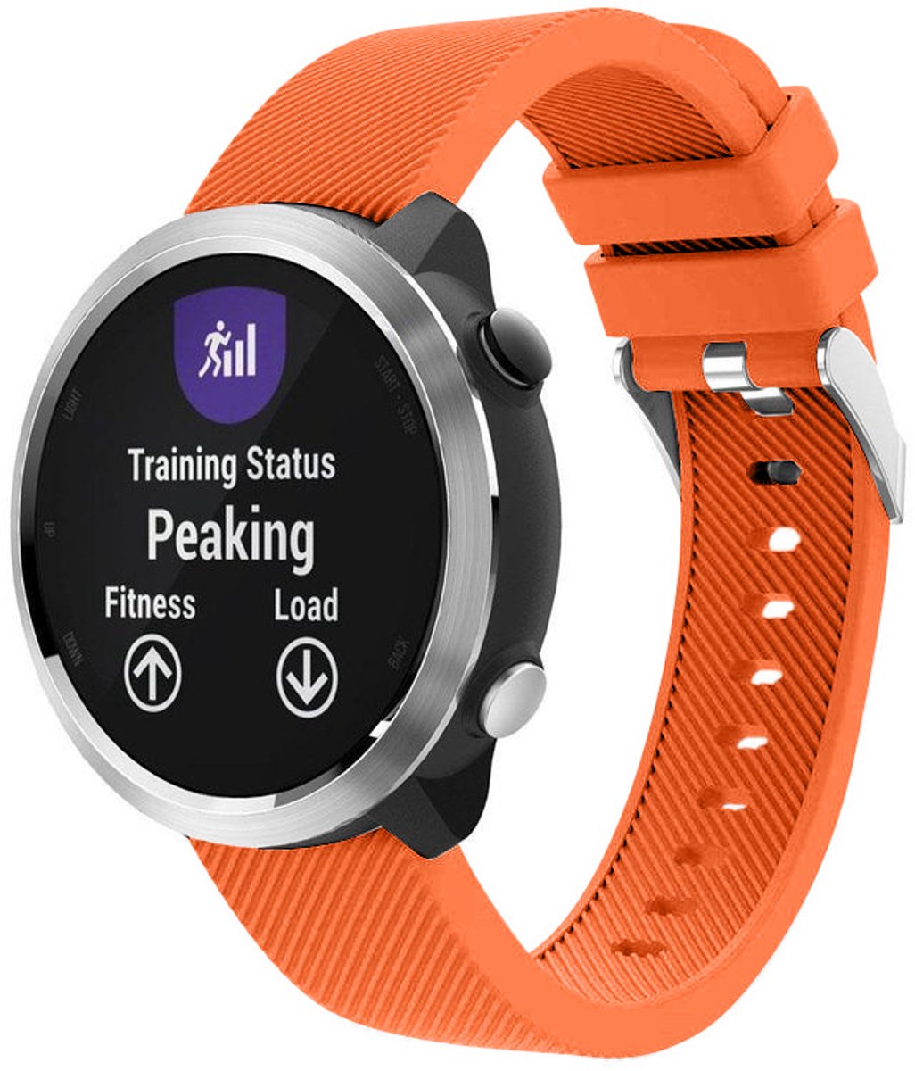 Siliconen Smartwatch bandje - Geschikt voor Garmin Vivoactive 4 silicone band - 45mm - oranje - Horlogeband / Polsband / Armband