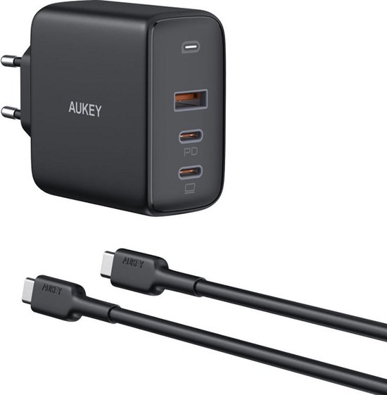 Aukey 3 Port PD Charger 90W incl USB C Kabel | bol.com