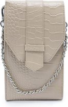 MŌSZ Croco Dames Telefoontasje / Crossbody / Phonebag - Leer- Taupe