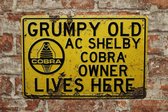 Wandbord – Grumpy old cobra- Vintage Retro - Mancave - Wand Decoratie - Emaille - Reclame Bord - Tekst - Grappig - Metalen bord - Schuur - Mannen Cadeau - Bar - Café - Kamer - Tinn