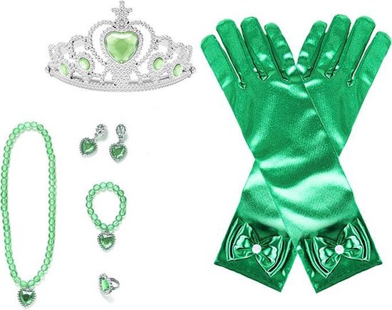 Het Betere Merk - Speelgoed Groene prinsessenhandschoenen - Tiara Kroon -... bol.com